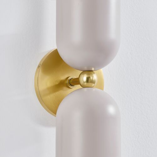 Liba 2-Light Wall Sconce, Aged Brass/Soft Peignoir 9 Liba 2-Light Wall Sconce, Aged Brass/Soft Peignoir