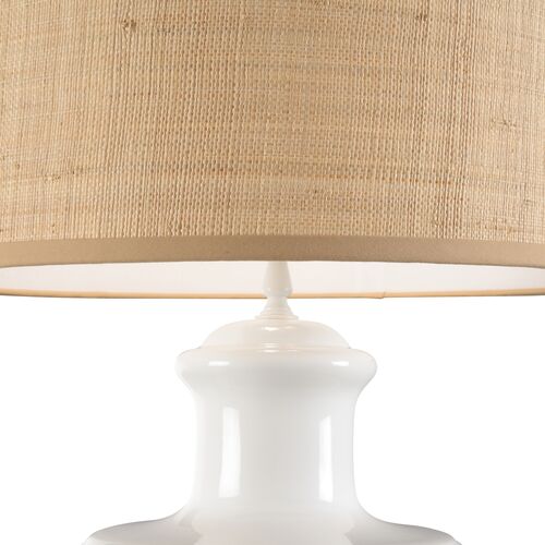 Greenwich Ceramic/Raffia Table Lamp, White 3 Greenwich Ceramic/Raffia Table Lamp, White