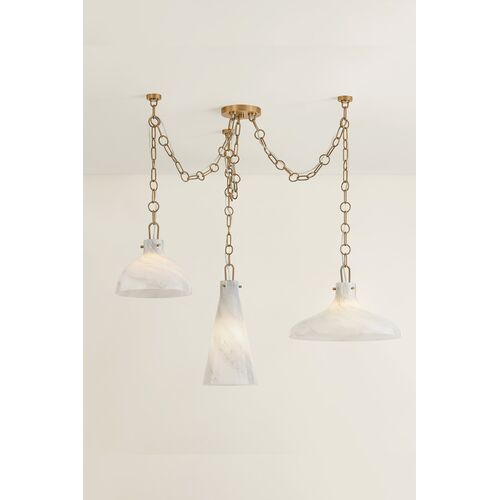 Joaquin Chandelier, Patina Brass/Luna Glass 4 Joaquin Chandelier, Patina Brass/Luna Glass