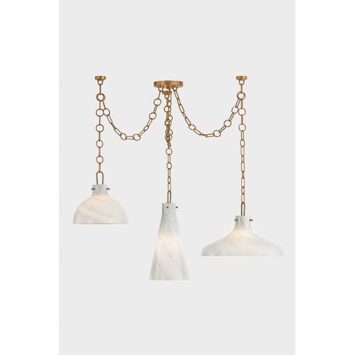 Joaquin Chandelier, Patina Brass/Luna Glass 5 Joaquin Chandelier, Patina Brass/Luna Glass