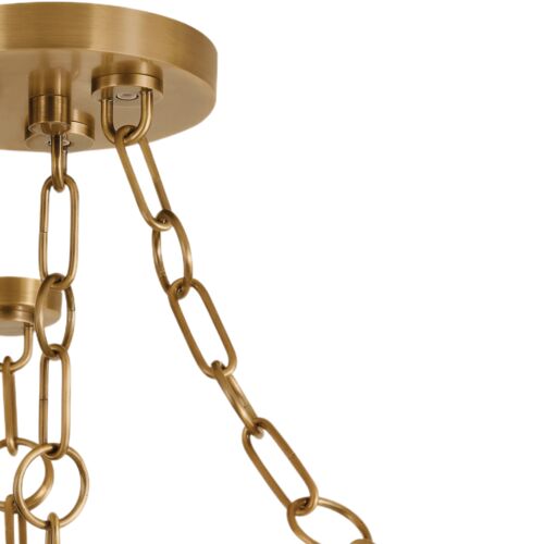 Joaquin Chandelier, Patina Brass/Luna Glass 6 Joaquin Chandelier, Patina Brass/Luna Glass
