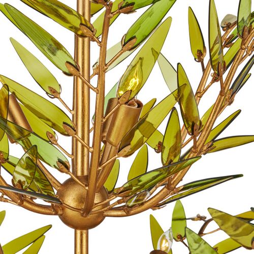 Babylon Glass Two-Tier Chandelier, Green/Gold 2 Babylon Glass Two-Tier Chandelier, Green/Gold