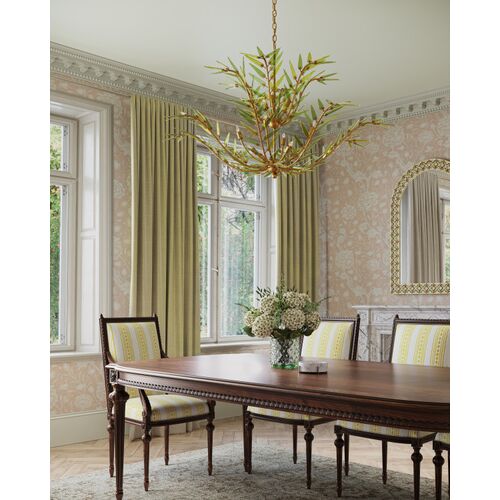 Babylon Glass Two-Tier Chandelier, Green/Gold 7 Babylon Glass Two-Tier Chandelier, Green/Gold