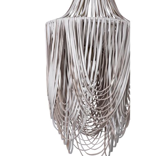 Whisper Leather Small-Long Chandelier, Cream 3 Whisper Leather Small-Long Chandelier, Cream