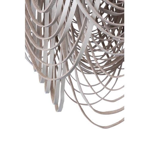Whisper Leather Small-Long Chandelier, Cream 5 Whisper Leather Small-Long Chandelier, Cream