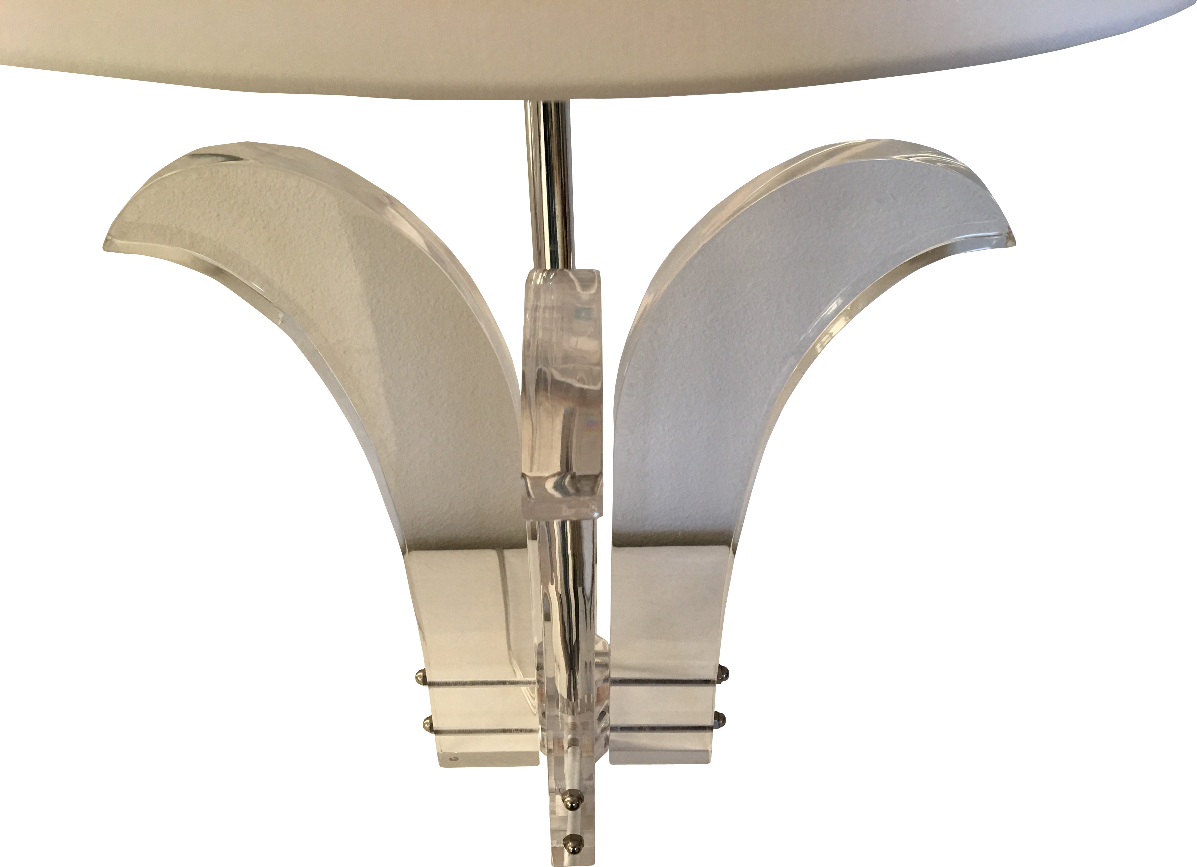 Lucite Palm Lamp & Shade 10 Lucite Palm Lamp & Shade