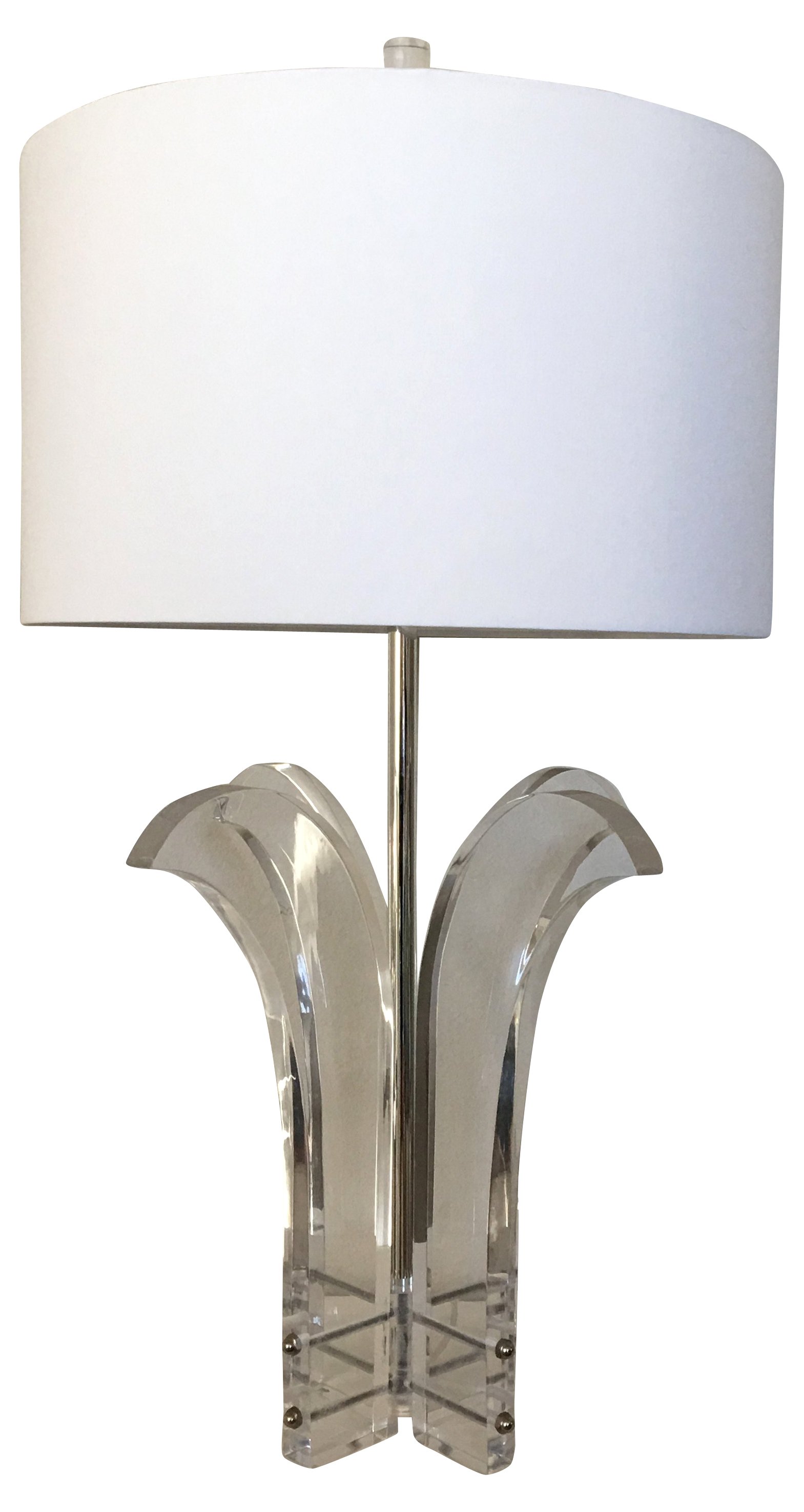 Lucite Palm Lamp & Shade 3 Lucite Palm Lamp & Shade