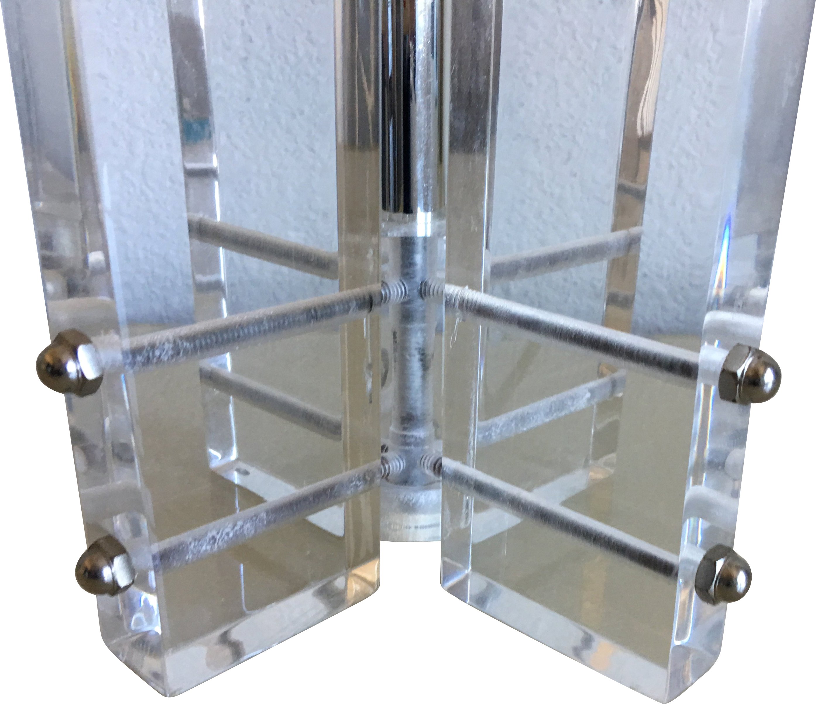 Lucite Palm Lamp & Shade 4 Lucite Palm Lamp & Shade