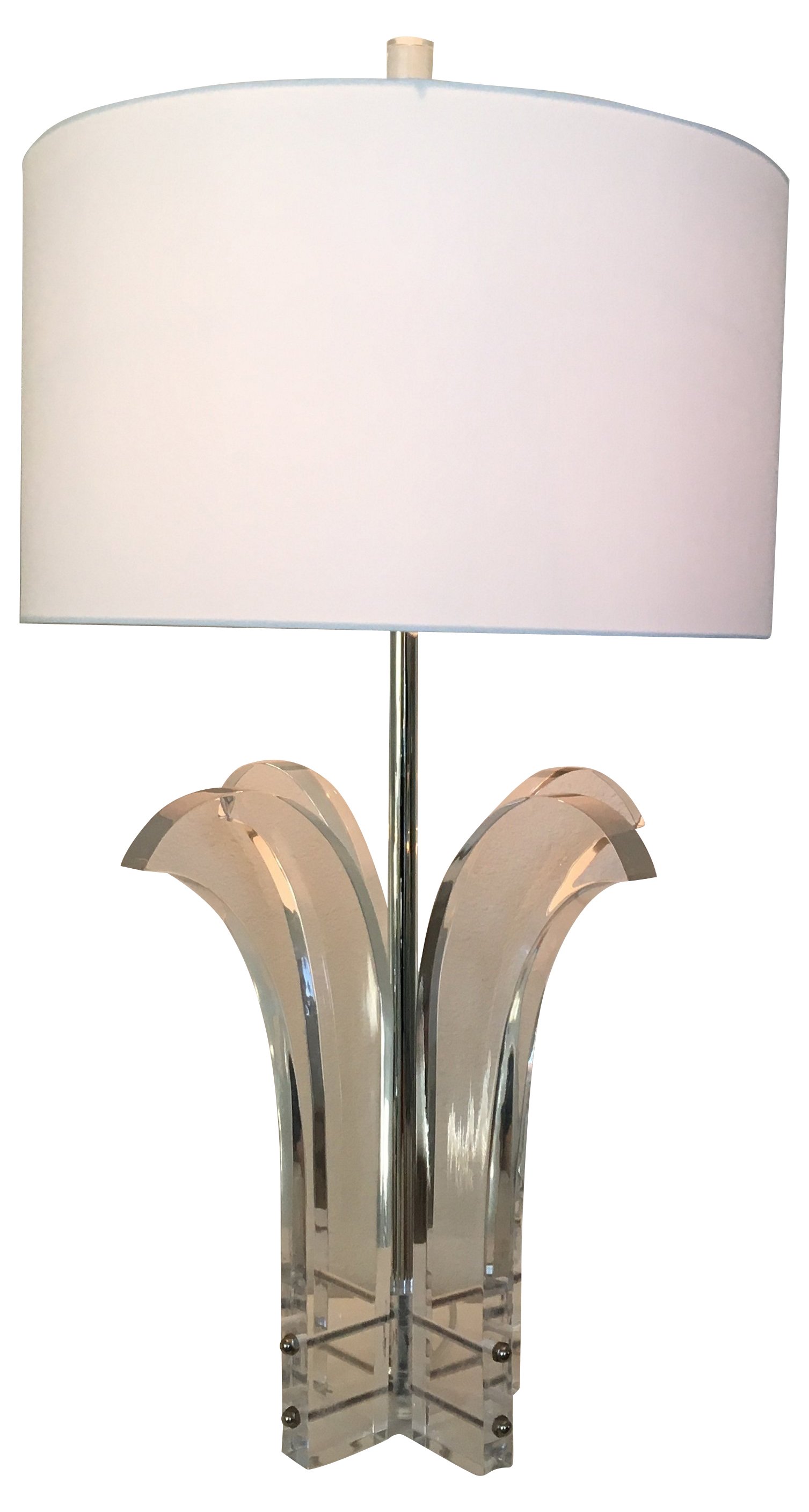 Lucite Palm Lamp & Shade 5 Lucite Palm Lamp & Shade