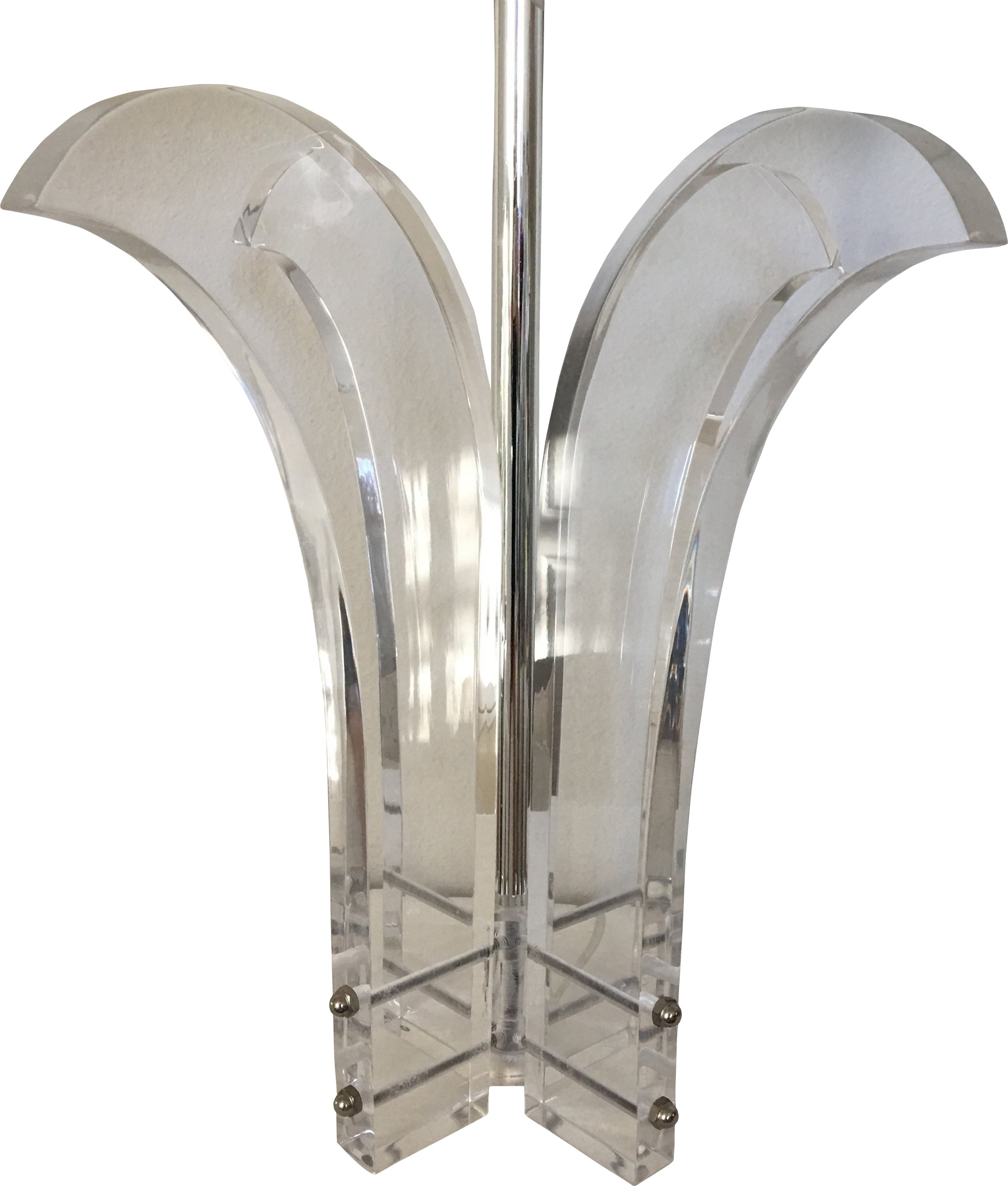 Lucite Palm Lamp & Shade 6 Lucite Palm Lamp & Shade