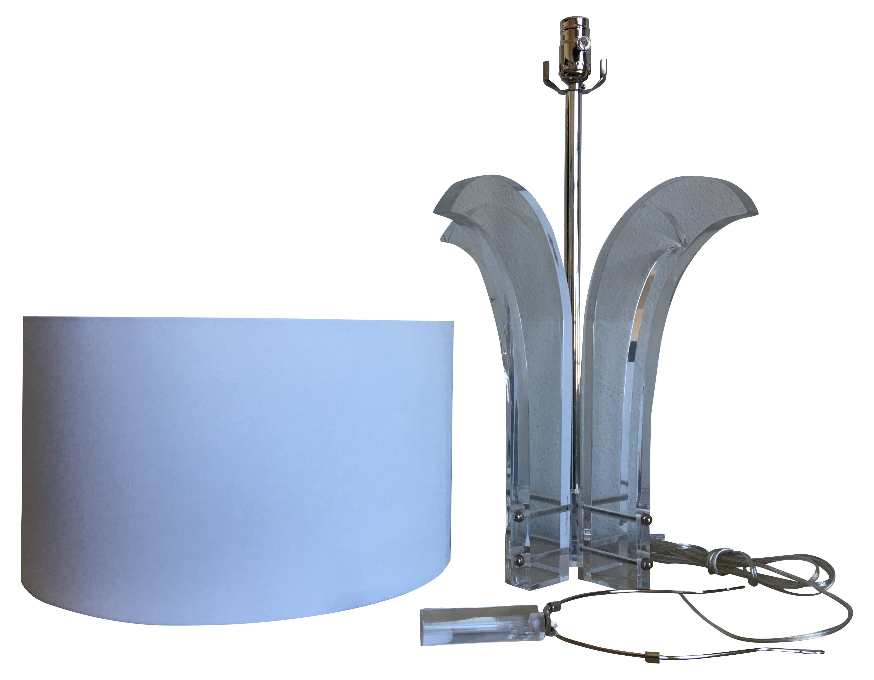 Lucite Palm Lamp & Shade 7 Lucite Palm Lamp & Shade