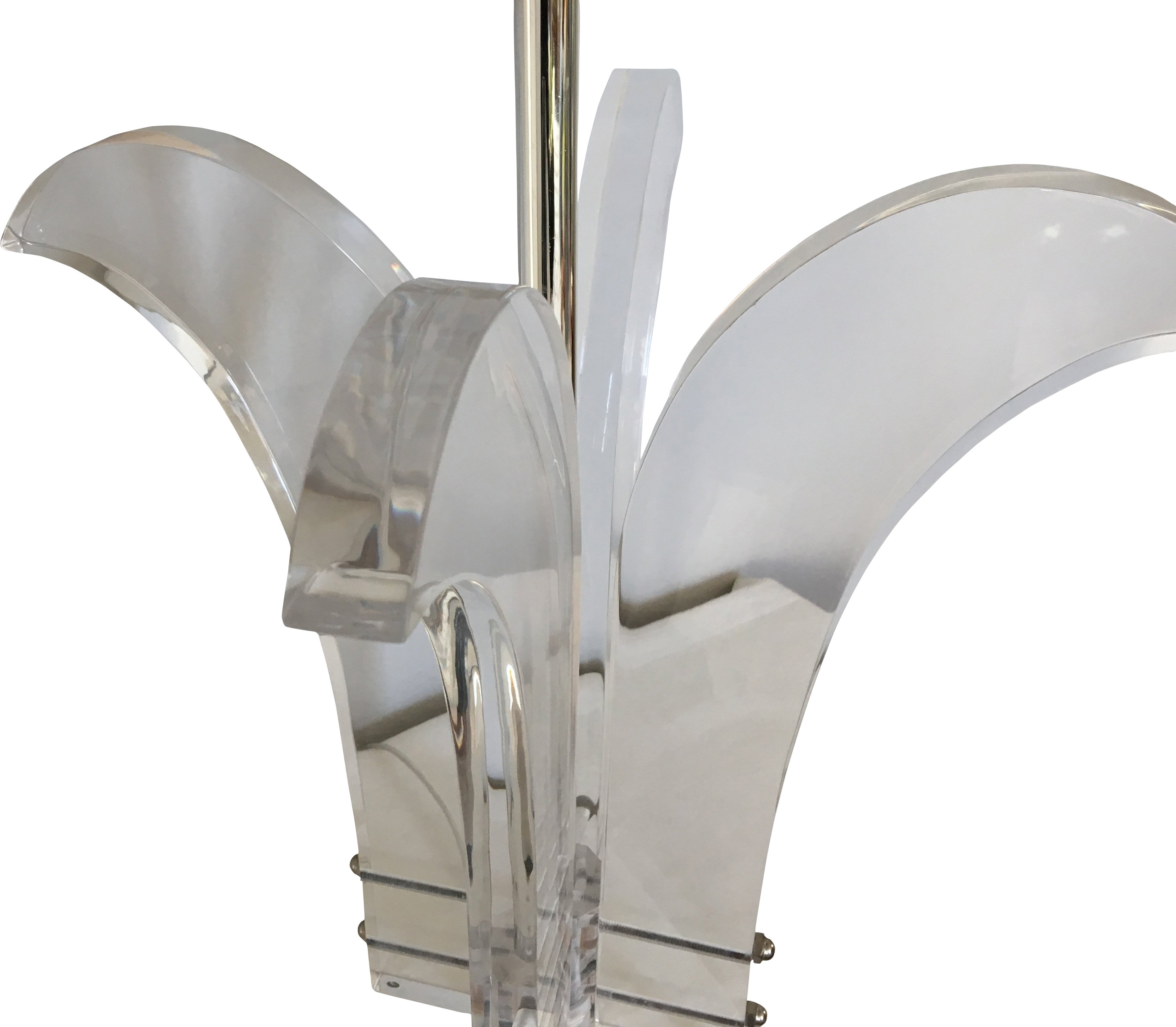 Lucite Palm Lamp & Shade 8 Lucite Palm Lamp & Shade