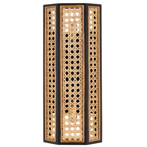 Georgia Rattan Wall Sconce, Natural/Old Bronze 2 Georgia Rattan Wall Sconce, Natural/Old Bronze