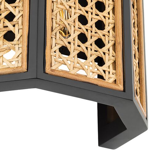 Georgia Rattan Wall Sconce, Natural/Old Bronze 3 Georgia Rattan Wall Sconce, Natural/Old Bronze