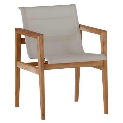 Coast Outdoor Teak Armchair, Ivory 1 Coast Outdoor Teak Armchair, Ivory