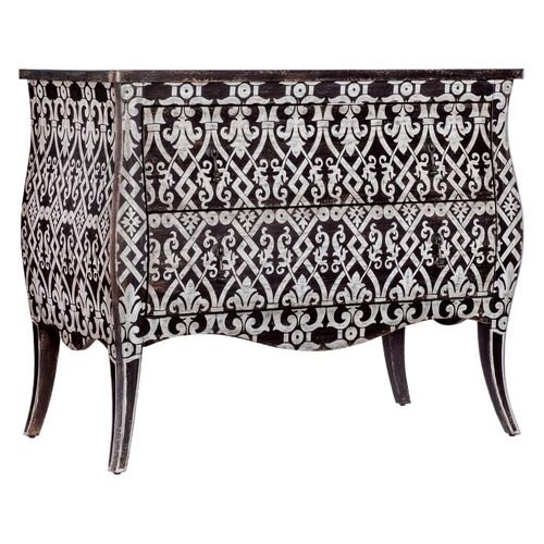 Americana 2-Drawer Bombay Accent Chest, Molasses/White 1 Americana 2-Drawer Bombay Accent Chest, Molasses/White