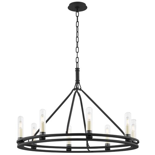Sora Single Ring Outdoor Chandelier, Textured Black 1 Sora Single Ring Outdoor Chandelier, Textured Black