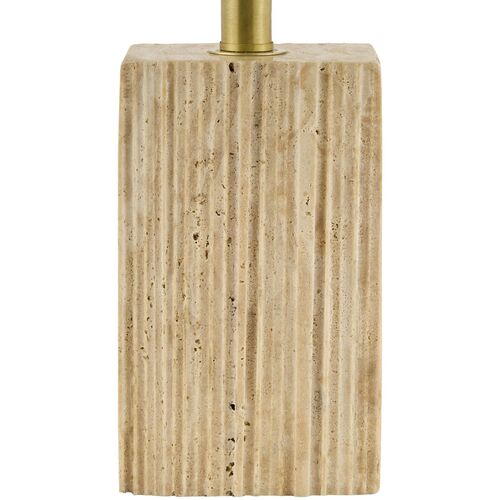Perdita Rectangle Base Travertine Table Lamp, Brown 2 Perdita Rectangle Base Travertine Table Lamp, Brown