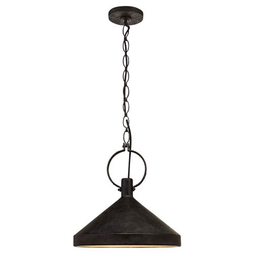 Limoges Large Pendant, Aged Iron 2 Limoges Large Pendant, Aged Iron