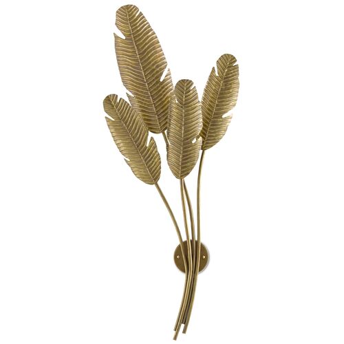 Tropical Wall Sconce, Vintage Brass 2 Tropical Wall Sconce, Vintage Brass