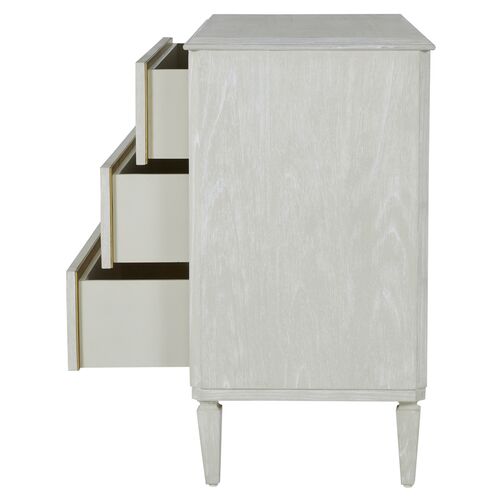 Kaitlin 3-Drawer Chest, Stained Brass/Cerused White 9 Kaitlin 3-Drawer Chest, Stained Brass/Cerused White