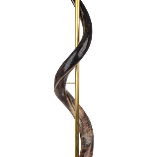 Kudu Polished Single Twist Floor Lamp, Natural Linen 2 Kudu Polished Single Twist Floor Lamp, Natural Linen