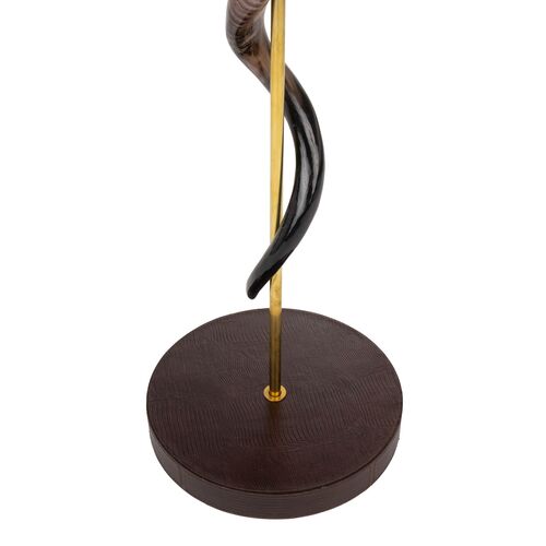Kudu Polished Single Twist Floor Lamp, Natural Linen 3 Kudu Polished Single Twist Floor Lamp, Natural Linen