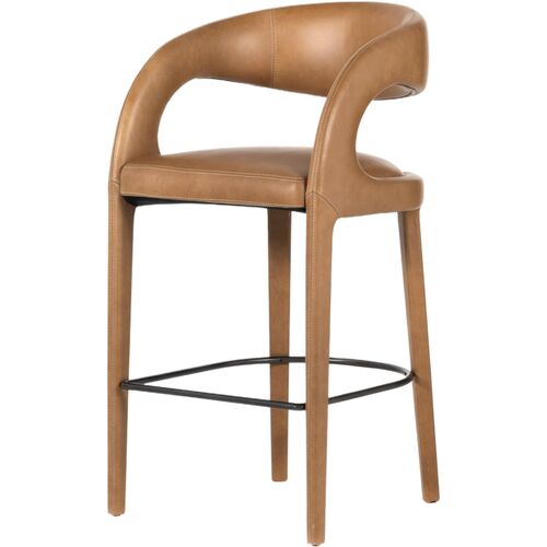 Nina Leather Bar Stool 1 Nina Leather Bar Stool