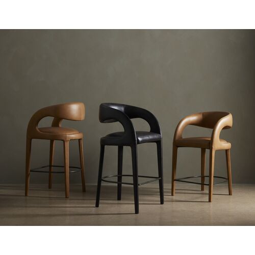Nina Leather Bar Stool 2 Nina Leather Bar Stool
