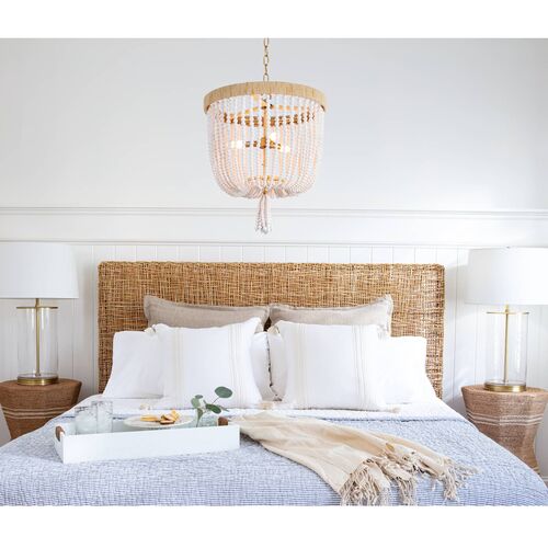 Milos Beaded Chandelier, White 2 Milos Beaded Chandelier, White