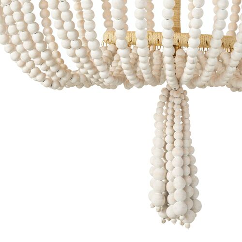 Milos Beaded Chandelier, White 3 Milos Beaded Chandelier, White