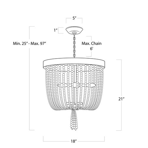 Milos Beaded Chandelier, White 8 Milos Beaded Chandelier, White