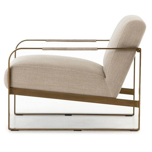Sienna Brass Chair, Stonewash Linen 2 Sienna Brass Chair, Stonewash Linen