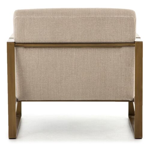 Sienna Brass Chair, Stonewash Linen 4 Sienna Brass Chair, Stonewash Linen