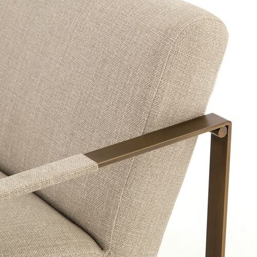 Sienna Brass Chair, Stonewash Linen 5 Sienna Brass Chair, Stonewash Linen