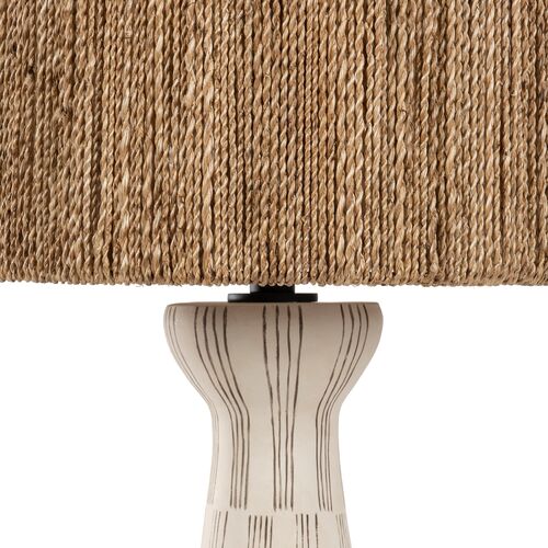 Palma Ceramic Table Lamp, Abaca/Graphic White 11 Palma Ceramic Table Lamp, Abaca/Graphic White