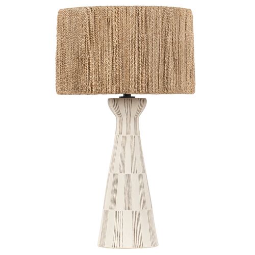 Palma Ceramic Table Lamp, Abaca/Graphic White 3 Palma Ceramic Table Lamp, Abaca/Graphic White
