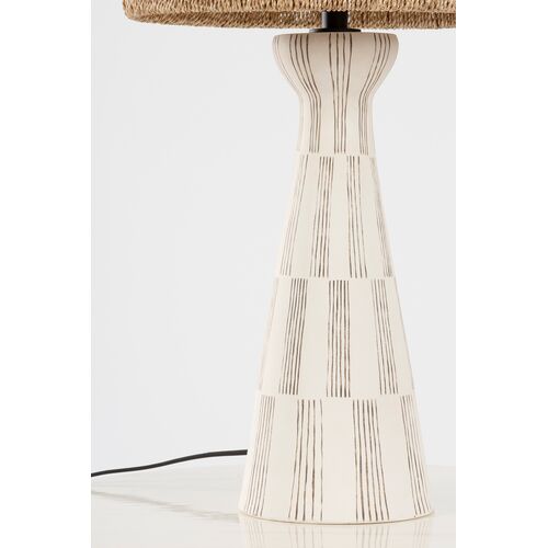 Palma Ceramic Table Lamp, Abaca/Graphic White 6 Palma Ceramic Table Lamp, Abaca/Graphic White