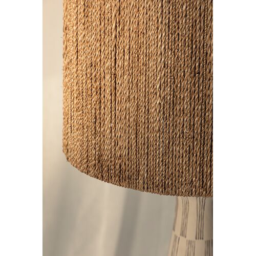 Palma Ceramic Table Lamp, Abaca/Graphic White 8 Palma Ceramic Table Lamp, Abaca/Graphic White