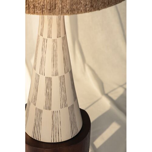 Palma Ceramic Table Lamp, Abaca/Graphic White 9 Palma Ceramic Table Lamp, Abaca/Graphic White