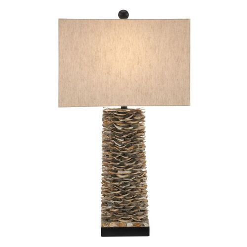 Villamare Oyster Shell Table Lamp, Natural Satin Black 3 Villamare Oyster Shell Table Lamp, Natural Satin Black