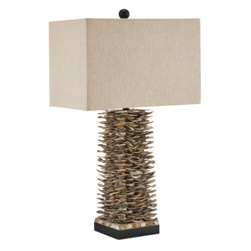 Villamare Oyster Shell Table Lamp, Natural Satin Black 4 Villamare Oyster Shell Table Lamp, Natural Satin Black