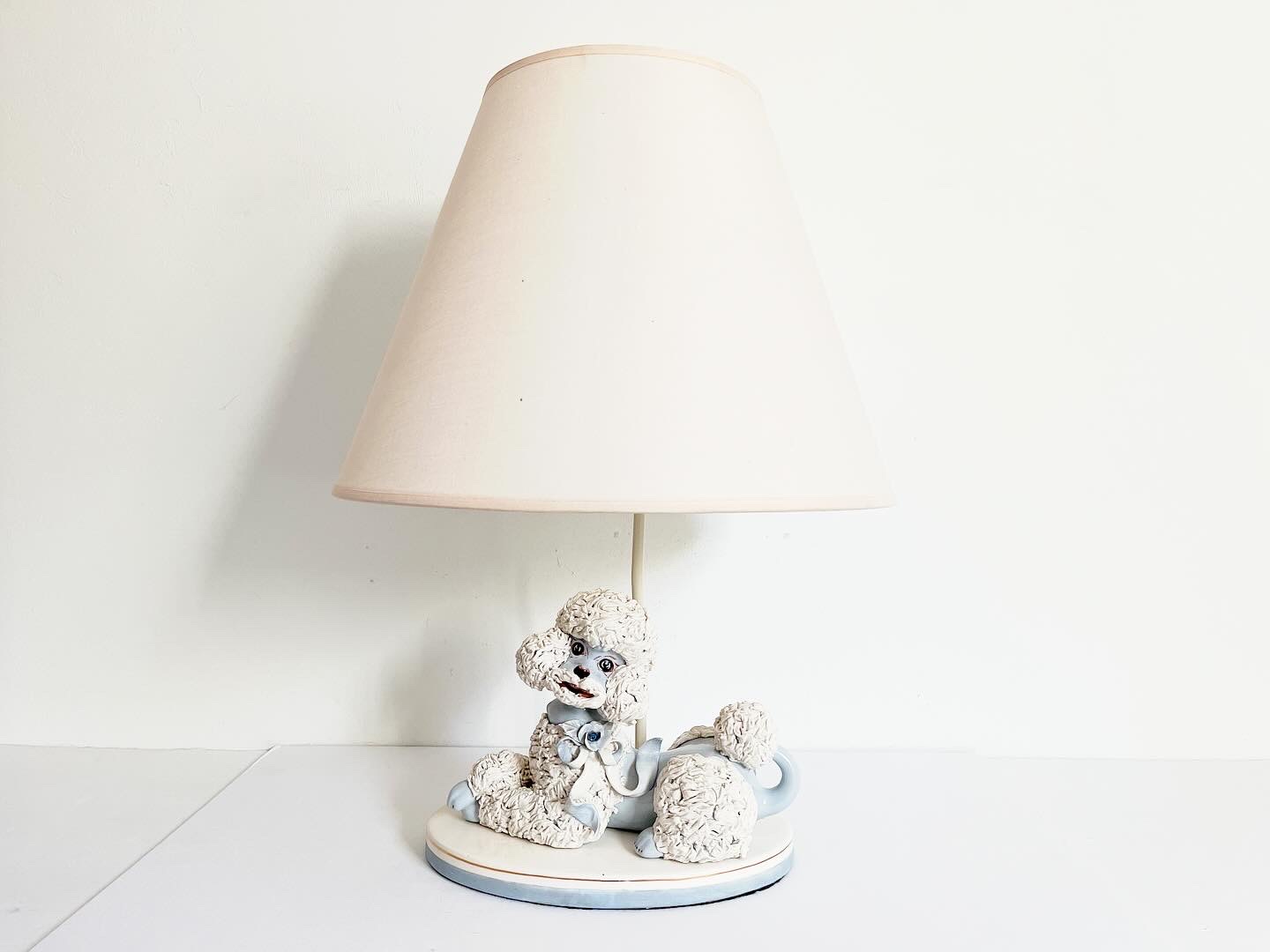 1950s French Poodle Lamp w/Shade