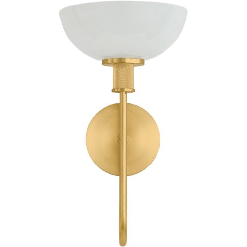 Avalina Wall Sconce, Aged Brass/Cloud Glass 5 Avalina Wall Sconce, Aged Brass/Cloud Glass