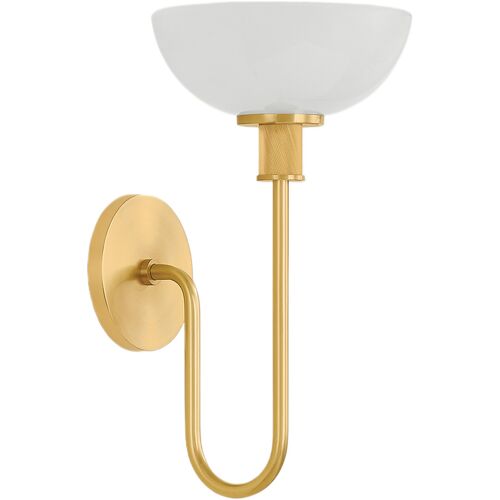 Avalina Wall Sconce, Aged Brass/Cloud Glass 6 Avalina Wall Sconce, Aged Brass/Cloud Glass