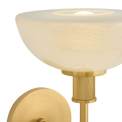 Avalina Wall Sconce, Aged Brass/Cloud Glass 8 Avalina Wall Sconce, Aged Brass/Cloud Glass
