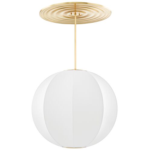 Paloma Pendant, White/Aged Brass 1 Paloma Pendant, White/Aged Brass
