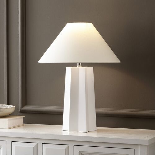 Sonny 25.5" Table Lamp, White 3 Sonny 25.5" Table Lamp, White