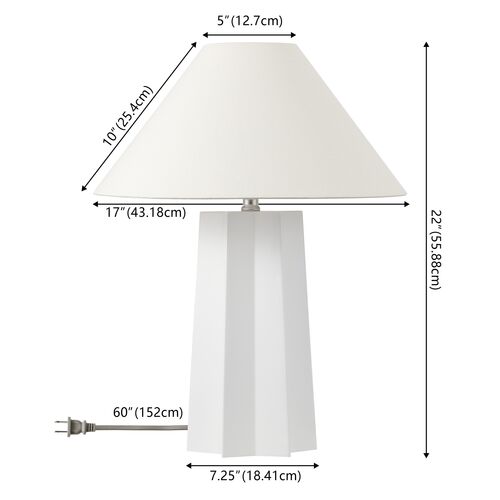 Sonny 25.5" Table Lamp, White 5 Sonny 25.5" Table Lamp, White