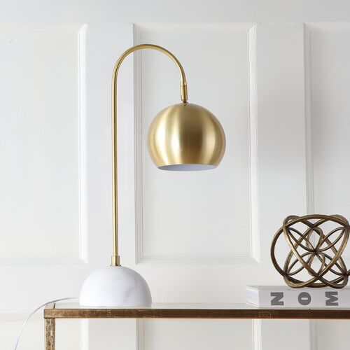 Vivica Marble Table Lamp, Brass Gold/White 2 Vivica Marble Table Lamp, Brass Gold/White